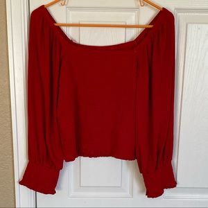 NWT Anthropologie Smocked Puff Sleeve Top